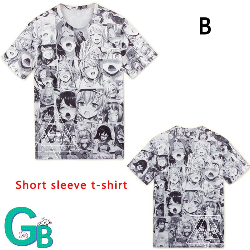 Áo hoodie ngắn tay in họa tiết anime Ahegao 3D thời trang mới cho nam | BigBuy360 - bigbuy360.vn