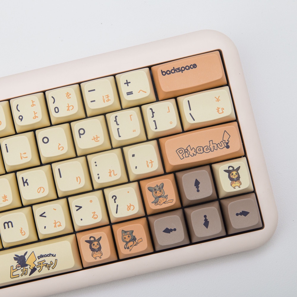 136 Phím Pikachu Keycaps XDA Profile Pokémon Anime PBT DYE-SUB Bàn phím cơ học Keycap