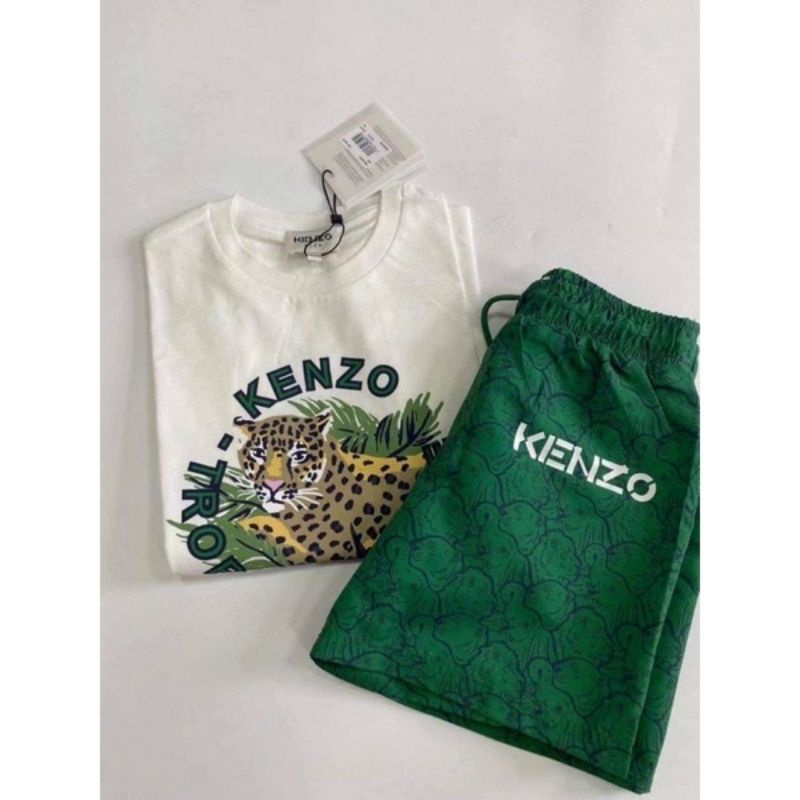 BỘ COTTON KEMZOO QUẦN XANH CHO BÉ