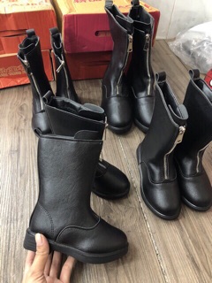 [SẴN HÀNG] Boot da cao cổ khoá trước cho bé
