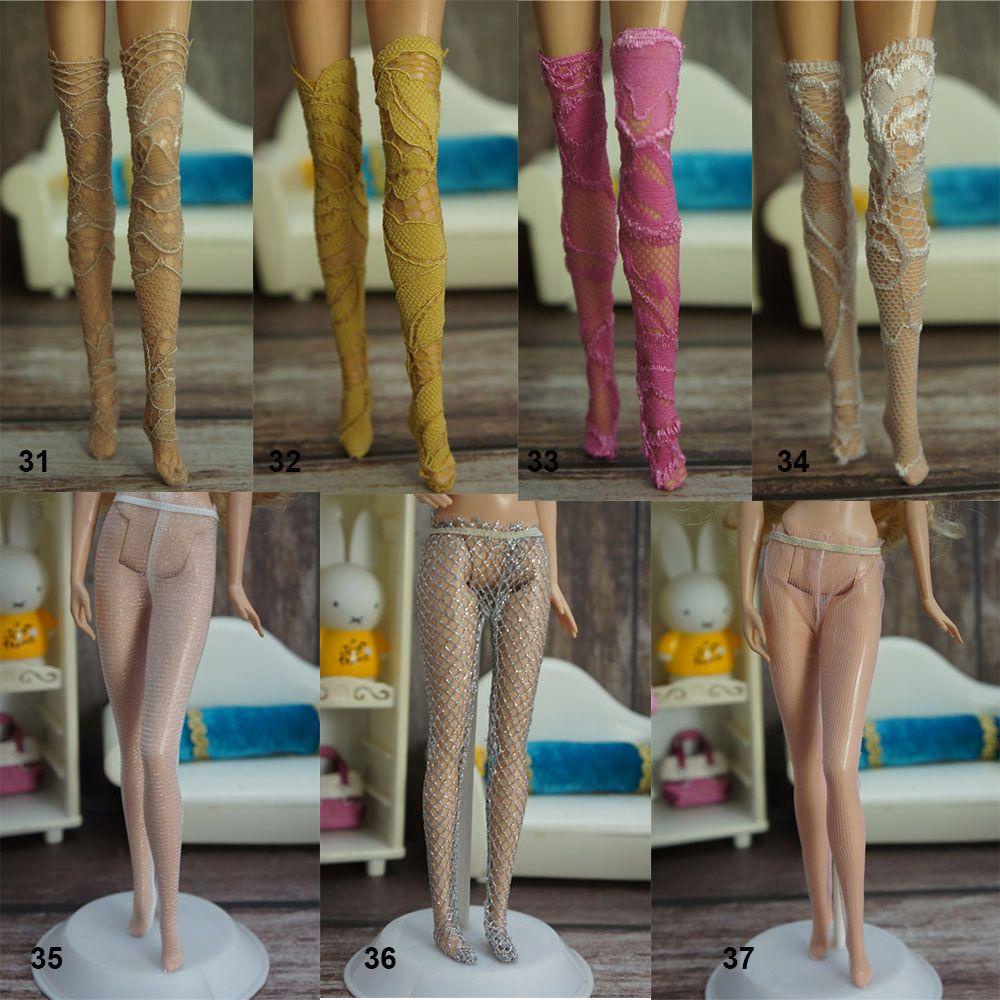 1 Đôi Tất Ren Màu Cầu Vồng Chất Lượng Cao Cho Búp Bê