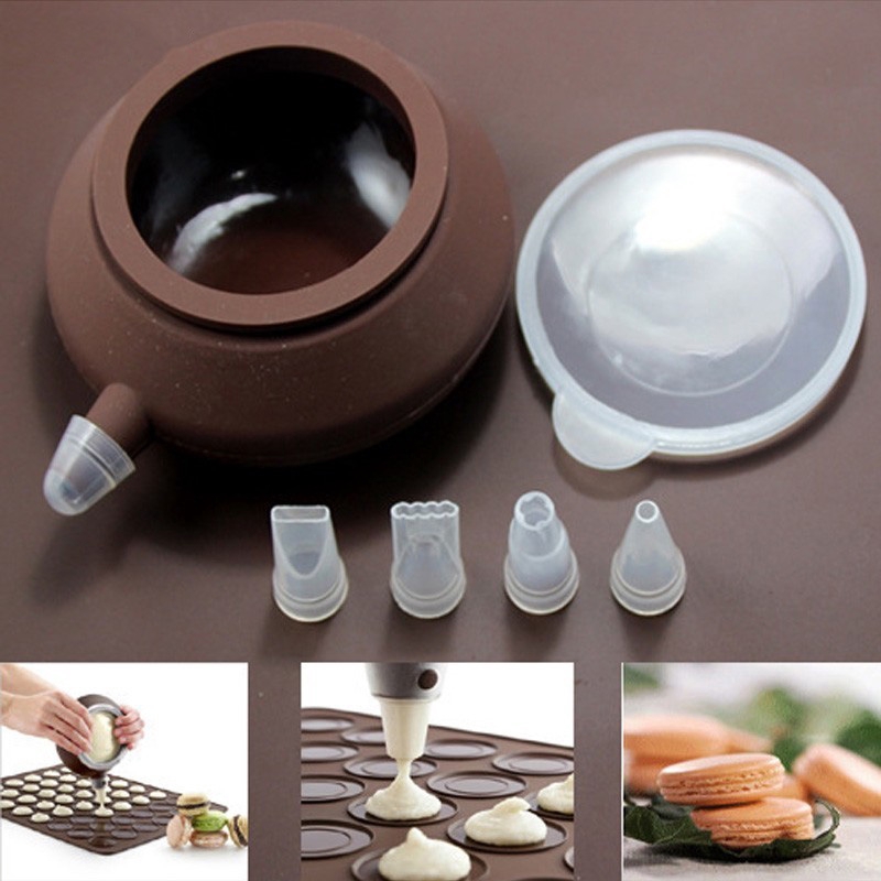 Bộ 6 món nồi và vòi phun silicon làm bánh nướng macaron