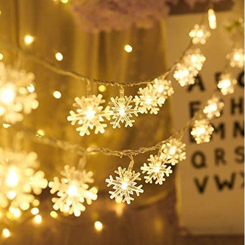 (CHẠY PIN) DÀI 3 MÉT 20 BÓNG ĐÈN LED BÔNG TUYẾT TRANG TRÍ TIỆC NOEL LỄ TẾT- LED Christmas Snowflake String Lights