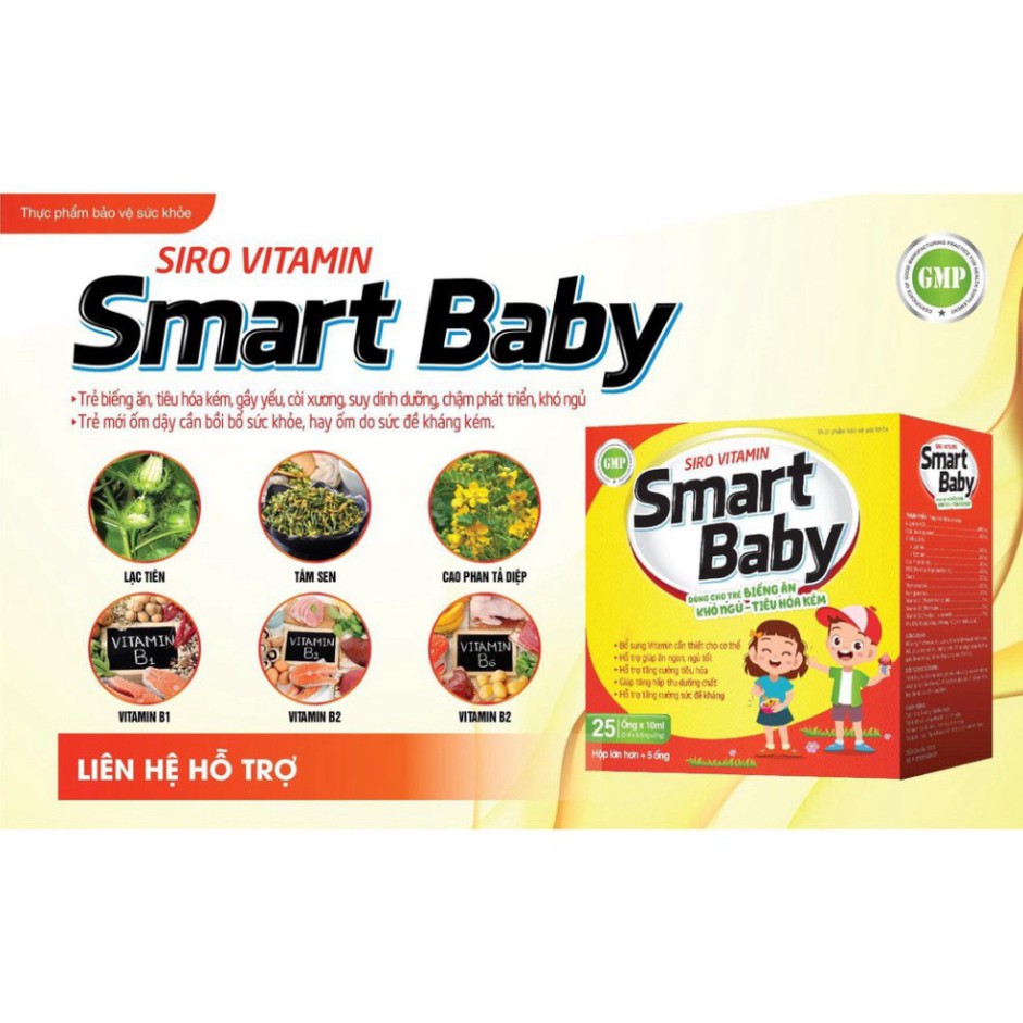 Siro Ăn Ngon, Giúp Bé Tăng Cân, Tiêu Hoá Tốt, Tăng Cường Đề Kháng, Hết Táo Bón Smart Baby