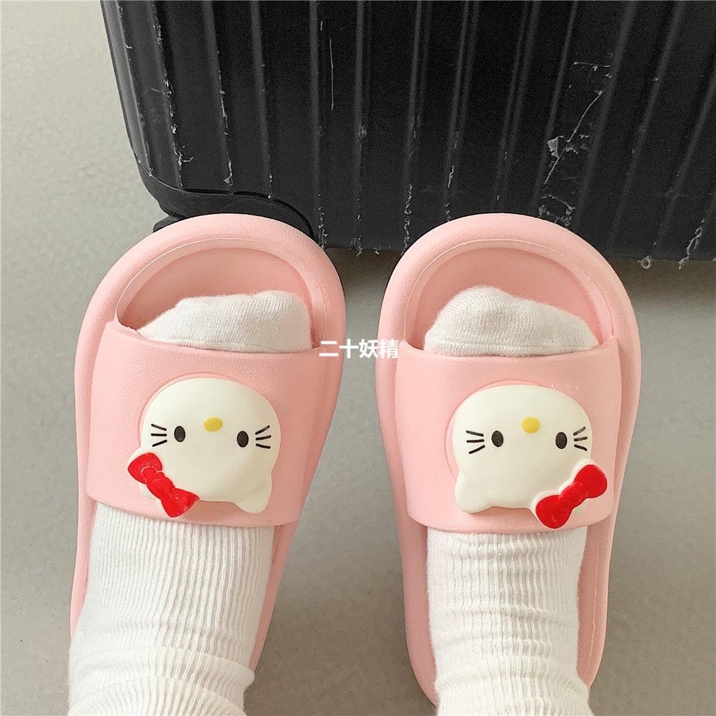Dép Sandal Đế Mềm Dày Chống Trượt Họa Tiết hello kitty Dễ Thương Cho Bé Gái