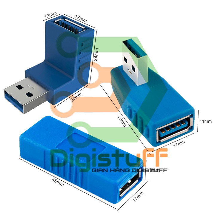 Đầu nối dài cáp USB 3.0, đầu nối USB góc 90 độ các loại