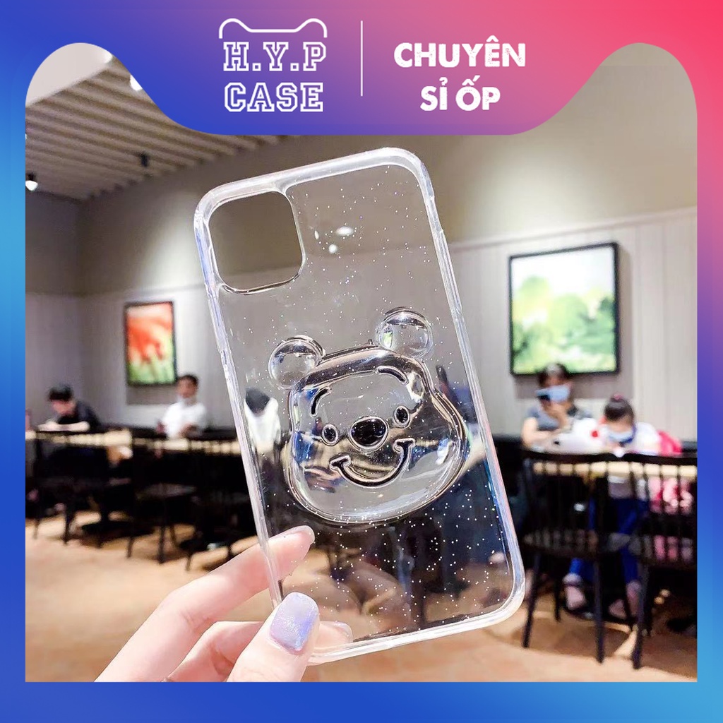 Ốp Lưng Iphone Hình Gấu Trong Nhũ Phát Sáng Loại 1 Dày Dặn Bóng Đẹp (09)