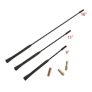 Jiuwan 9 / 11 / 16 Inch Đa Năng Mái Ô Tô Cột Roi Đài Phát Thanh Âm Thanh Nổi Tín Hiệu FM / AM Ăng Ten Khuếch Đại Trên Không Với Ba Ốc Vít