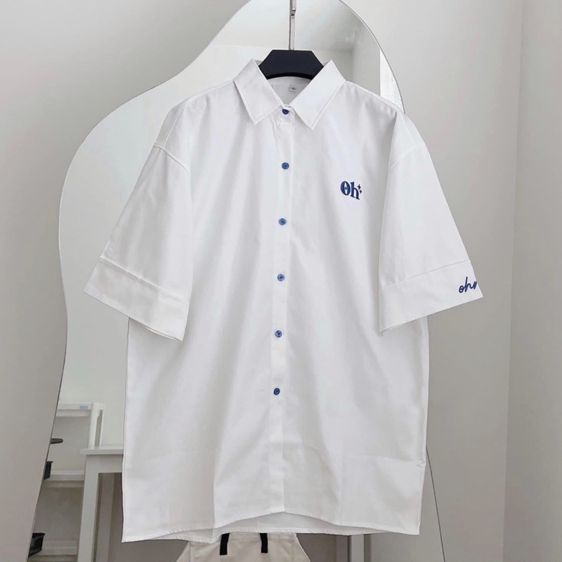 Áo Sơ Mi Form Rộng Thêu Nổi OH OH Nam Nữ Unisex