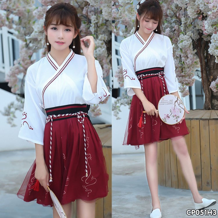 Hán Phục cách tân "Bỉ Ngạn Hoa" tặng kèm bông cài cổ phong | BigBuy360 - bigbuy360.vn