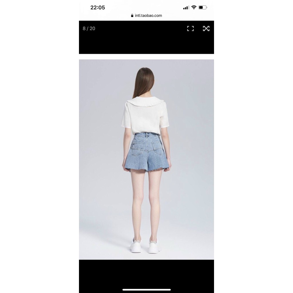 Quần Jean Short Nữ Ống Rộng Lưng Cao Retro Form Rộng Hàn Quốc Hot