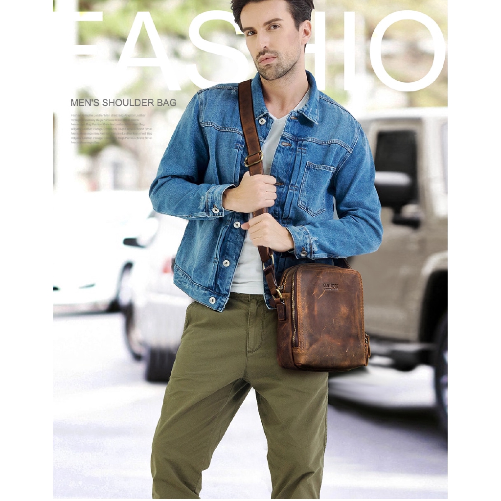 Túi Đeo Chéo CONTACT’S Mb078 Da Bò Thật Thời Trang Cho Nam | BigBuy360 - bigbuy360.vn