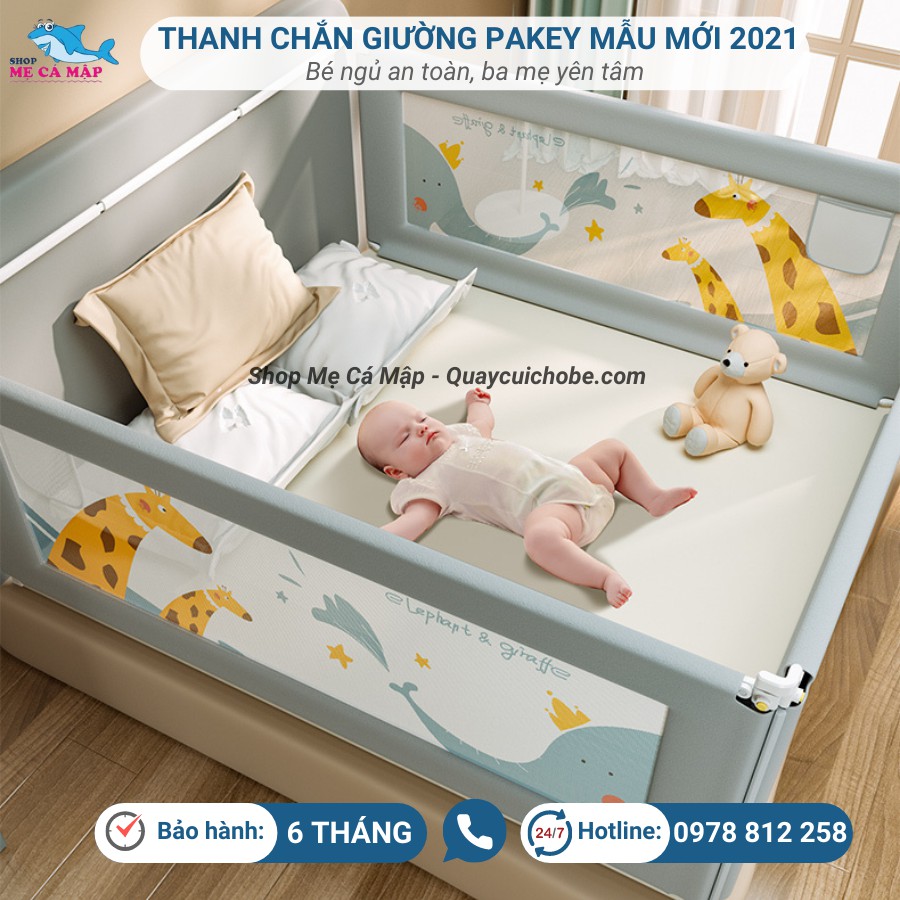 Thanh chặn giường 2021 nâng hạ 1 bên hiệu Pakey, thanh chắn giường cao 103cm có 3 màu