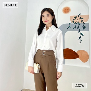 Áo sơ mi basic xếp ly cổ tay BEMINE A376TRANG