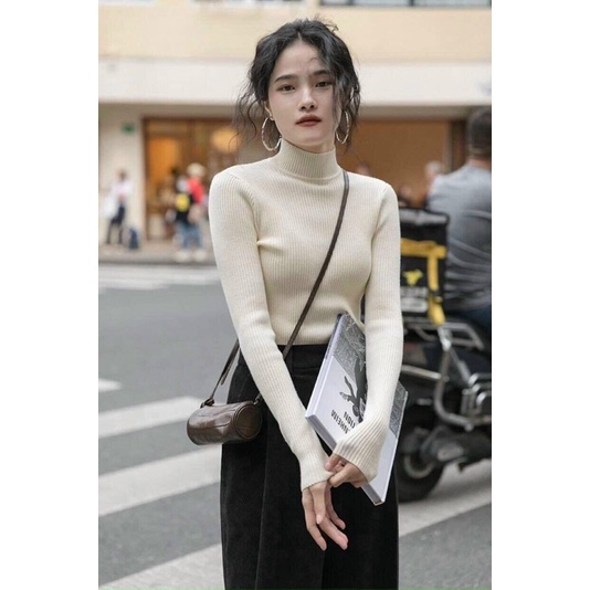 Áo len tăm cổ 3p dài tay hàng Quảng Châu L1