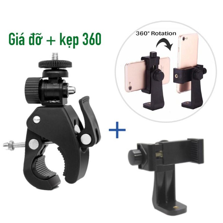 Kẹp Điện Thoại Gắn Vào Tripod, Thân Đèn Livestream