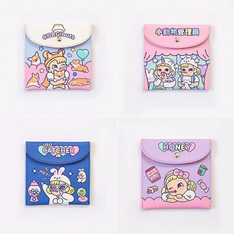 Ví vuông da PU đựng tampon kín đáo cho con gái Bentoy Milkjoy UFO Catcher Dream bunny pastel the grand pet shop corgi