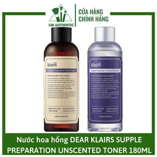 Nước hoa hồng DEAR KLAIRS SUPPLE PREPARATION UNSCENTED TONER 180ML