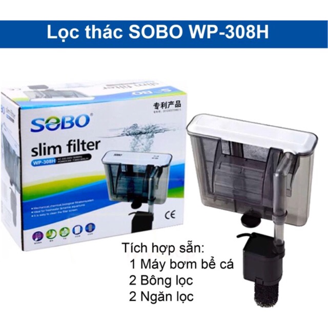 Máy Lọc Thác Treo Dạng Mỏng SOBO WP 308H 408H 508H  Dành Cho Hồ Cá Thuỷ Sinh