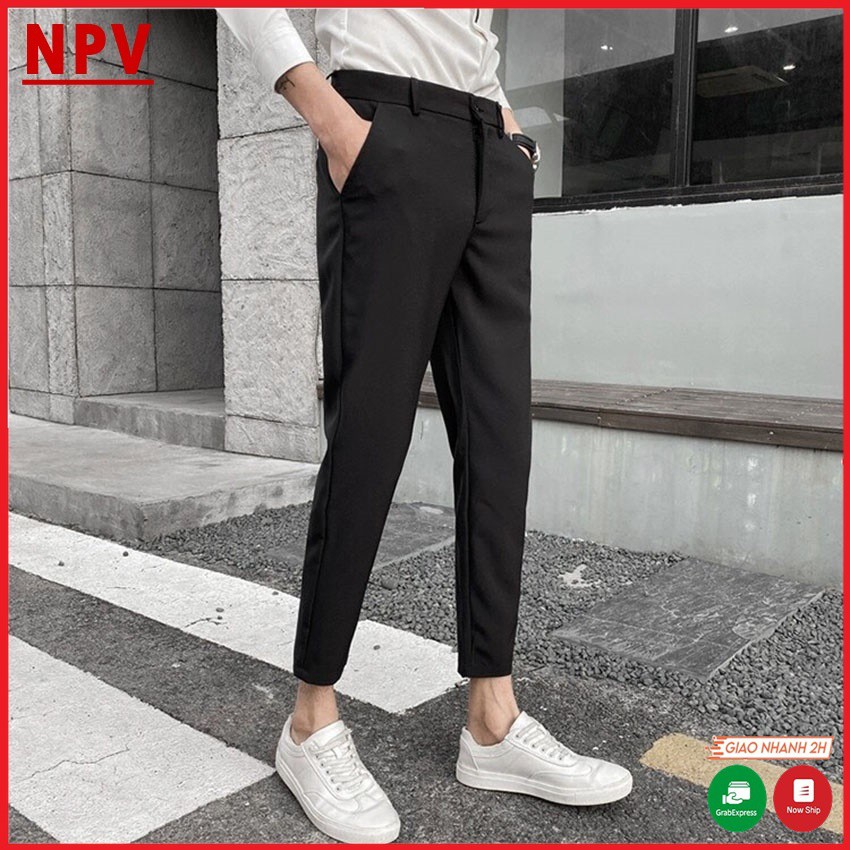 Quần tây âu nam NPV côn ống dáng ôm vải co giãn nhẹ | BigBuy360 - bigbuy360.vn