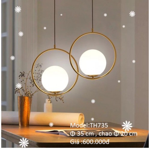 ĐÈN THẢ TRANG TRÍ QUẢ CẦU  TH748