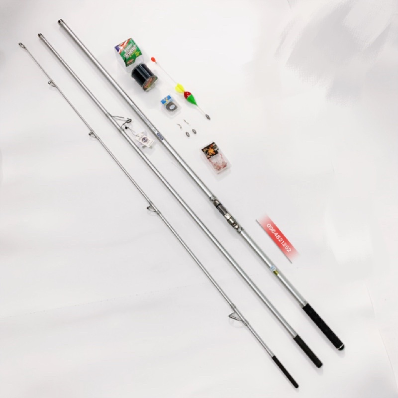 Cần câu lục 3 khúc shimano surf lead dài 4m25 BXT khuyên pát fuji + tặng phụ kiện 6 món y hình cần tải cá 20kg