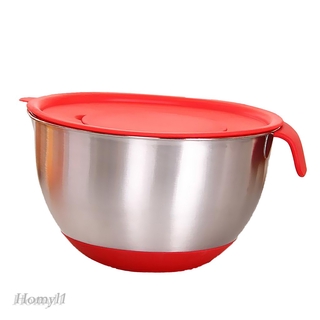 Tô trộn bột làm bánh bằng thép không gỉ có nắp DIY