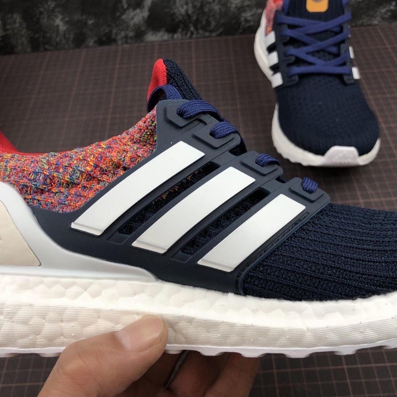 (FREE SHIP + HỘP + QUÀ) Giày thể thao ULTRA BOOST 4.0 multi colors xanh dương gót thổ cẩm