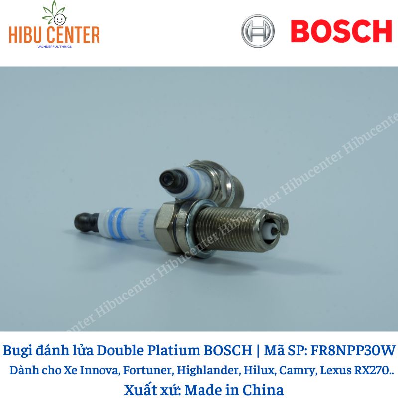 Bộ 4 Con Bugi Chân Dài Double Platium BOSCH Fr8Npp30W Cho Xe Innova, Fortuner, Highlander, Hilux, Camry, Lexus RX270, ..