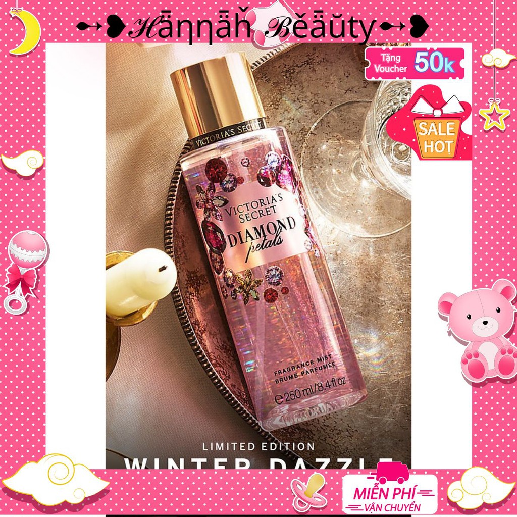 ♘ [NEW] VICTORIA'S SECRET® Xịt Thơm Toàn Thân Body Mist - Diamond Petals 250ml ♘