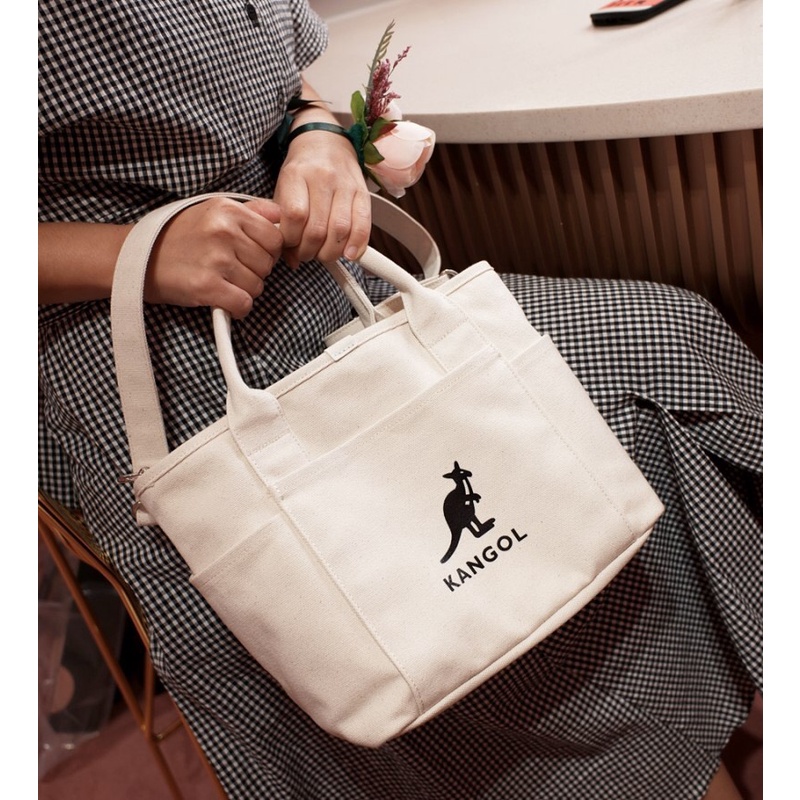 Túi tote canvas KANGOL 3753 Hàn Quốc sale chính hãng sẵn
