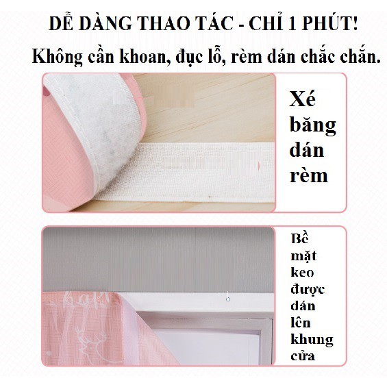 [ĐỦ SIZE] Rèm cửa dán tường chống nắng, rèm cửa dán trang trí cửa sổ - phòng khách dễ dàng lắp đặt không khoan đục