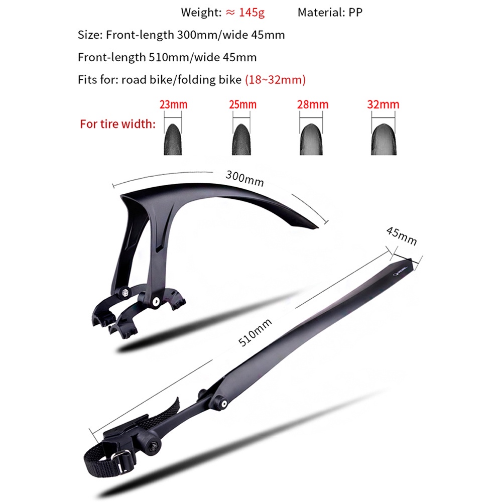 FENDER Dè Chắn Bùn Trước Sau Bằng Abs Nhiều Màu Siêu Bền Tháo Gỡ Nhanh Cho Xe Đạp Leo Núi Mtb Rl-770