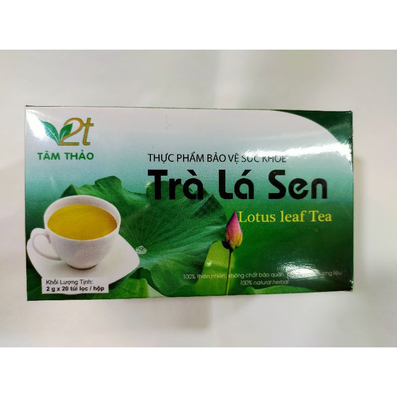Trà lá sen túi lọc hộp 20 túi lọc hỗ trợ giảm mỡ giảm cân ăn kiêng