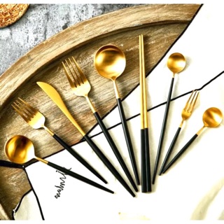 Bộ muỗng mạ vàng cao cấp 5 món