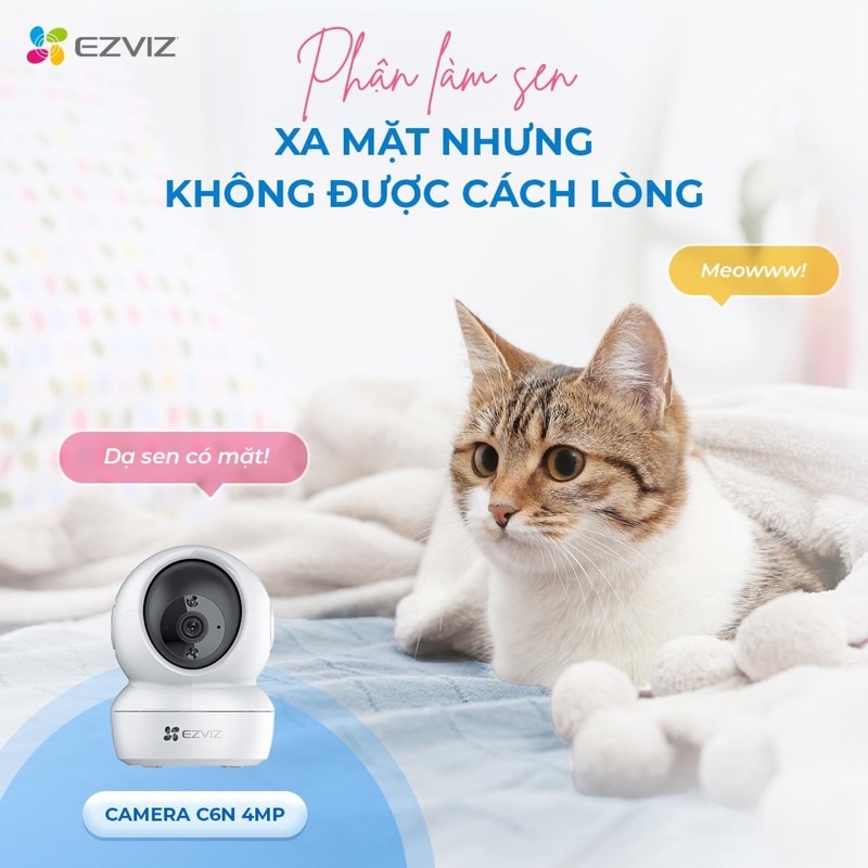 Camera Wifi EZVIZ C6N 4MP 2K 1440P Siêu Nét, Xoay 360°, Đàm Thoại 2 Chiều