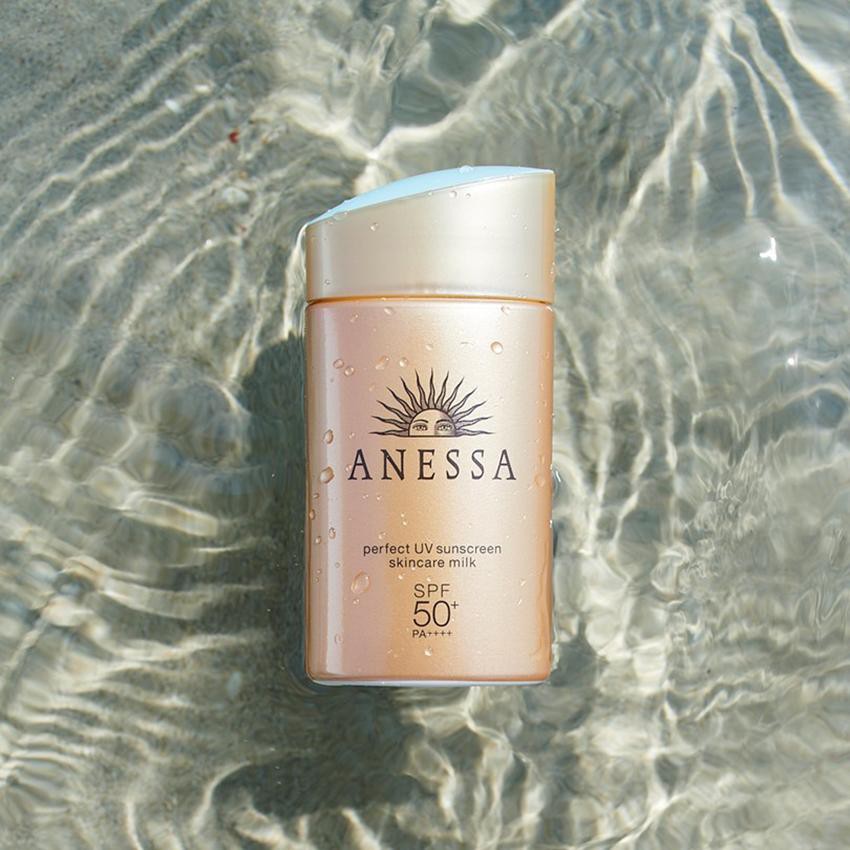 [HÓT]Kem chống nắng cao cấp Anessa Perfect UV Sunscreen Skincare Milk SPF 50+ PA++ dành cho Da Dầu & Da Dầu Mụn màu vàng