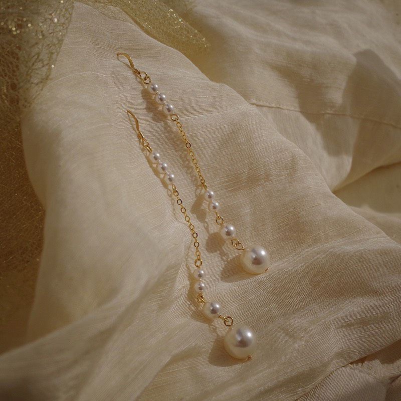 Khuyên tai vintage hạt dáng dài mã FR-1713