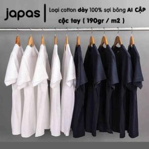 Áo thun nam phông trơn cộc tay cotton 100% mặc thoáng mát dày dặn thương hiệu Japas áo thun chuẩn Nhật cho nam nữ 😍
