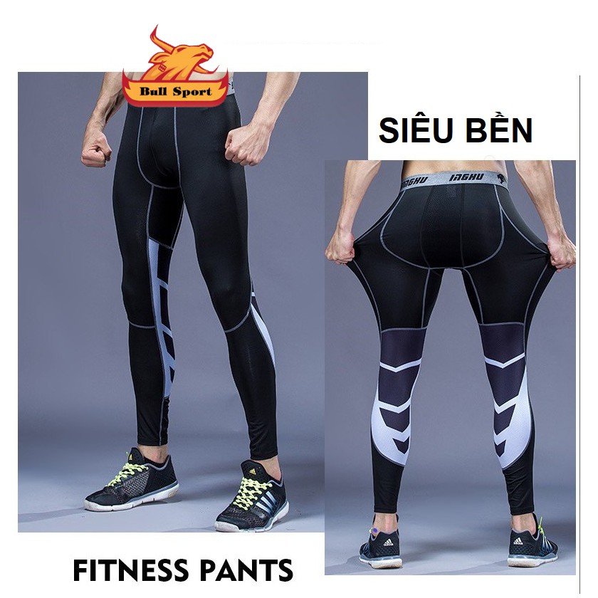 [LOẠI 1] QUẦN GIỮ NHIỆT COMBAT PRO NAM TẬP GYM BÓNG ĐÁ BÓNG RỔ , quần Legging nam cao cấp viền trắng