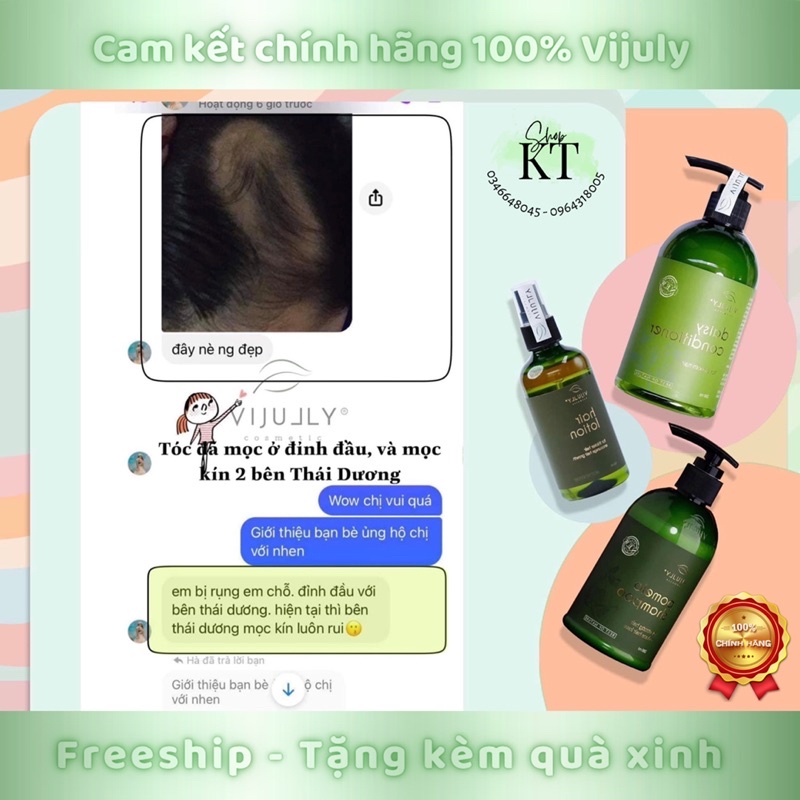 COMBO 3 CHAI XỊT KÍCH MỌC TÓC VIJULY  Giúp Ngăn Ngừa Rụng Tóc, Kích Mọc Tóc, Dưỡng Tóc Bóng Mượt  [ CHÍNH HÃNG 100%]