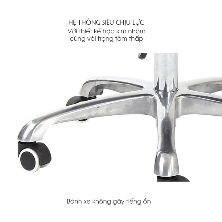 Ghế Văn Phòng Phong Cách Hàn Quốc, Ghế Xoay Làm Việc có nâng hạ tăng giảm chiều cao màu hồng trắng