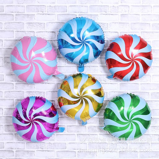 Bóng Kiếng Bông Hoa, Bóng Mạ Nhôm Hình Bông Hoa, Bóng Kẹo Xoắn, Bóng Nhôm Viên Kẹo Ngọt Ngào Size 50cm