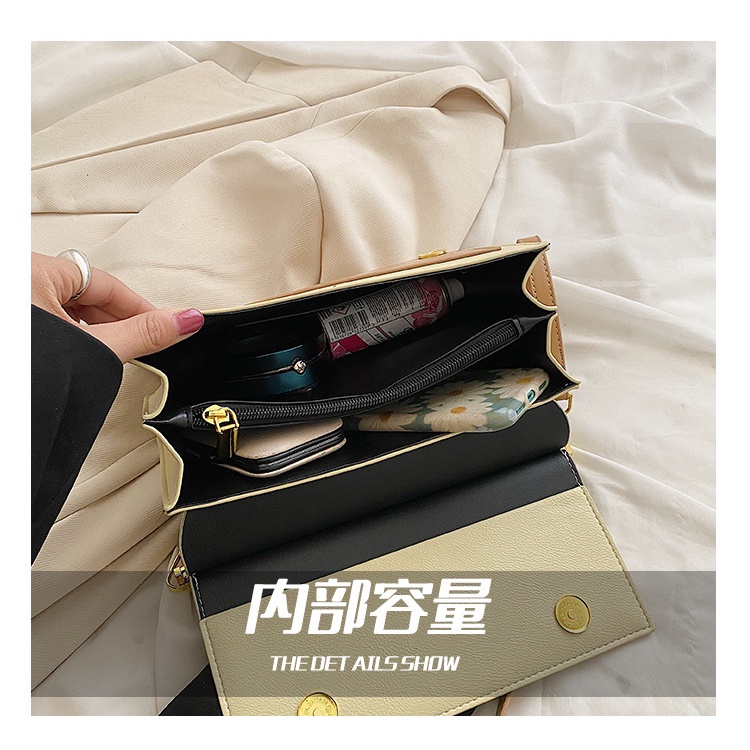 Túi Đeo JASMIN NOIR chéo da PU phối màu tương phản cho nữ
