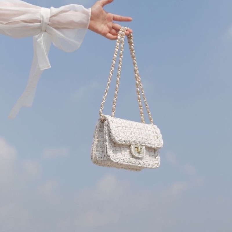TÚI DẠ TWEED DÂY XÍCH