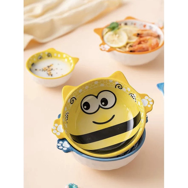 Bộ Chén Dĩa Sứ Bát Ăn Cơm Đĩa Sứ Dễ Thương Cute Bát, Bát dặm decor cực đẹp cho bé