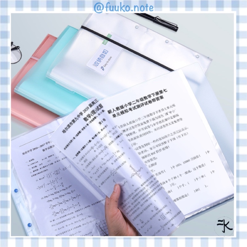 Bìa file A3 Clear Book gấp gọn 30 40 lá lưu trữ giấy tờ, tranh chống thấm nước màu pastel Macaron tiện lợi