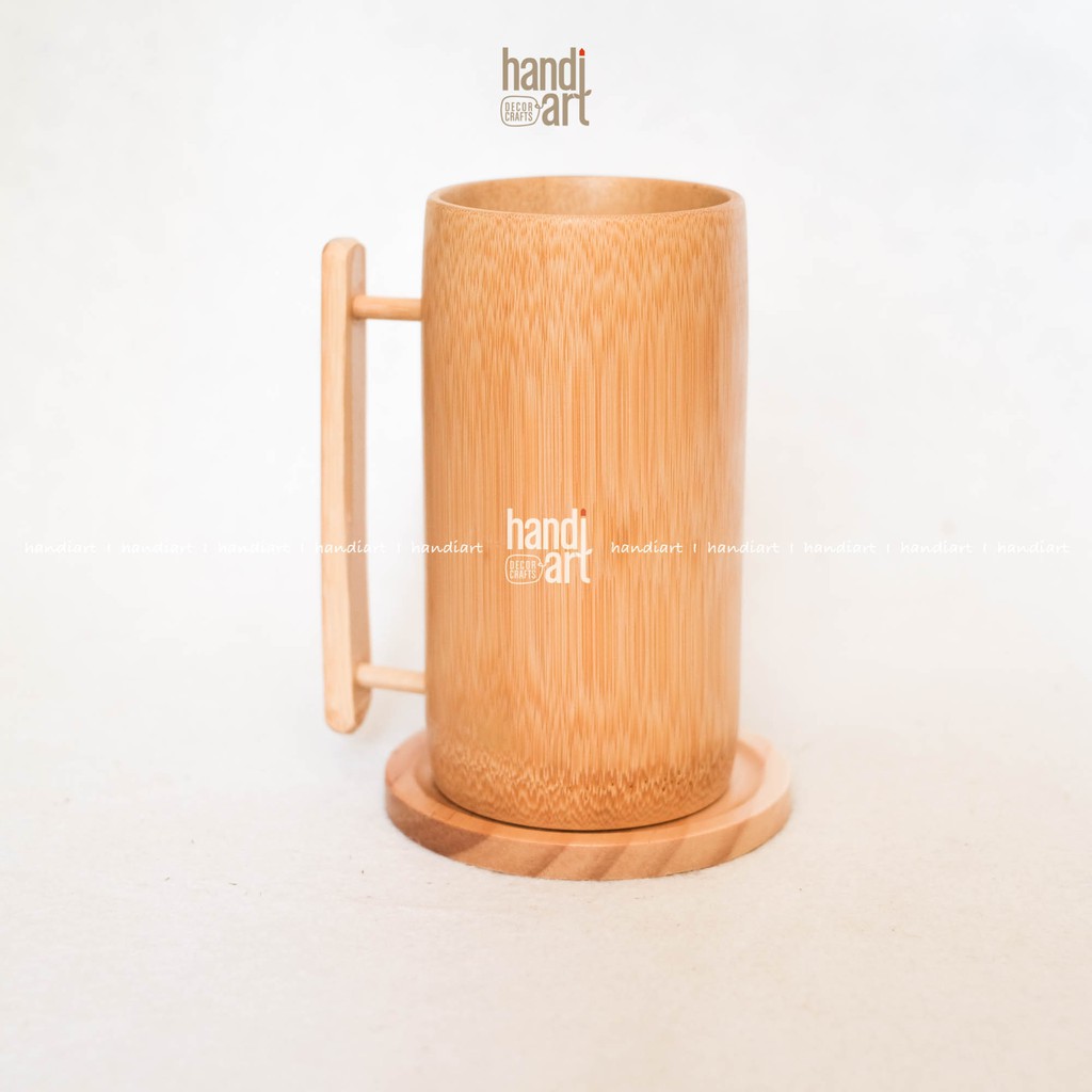 Ly tre có quai, cóc tre handmade, Bamboo cup