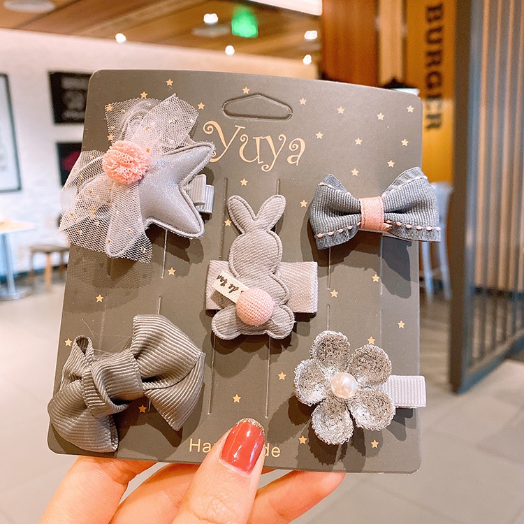 Set 5 kẹp tóc mũ cài vương miện công chúa phong cách Hàn QUốc dễ thương cho bé.