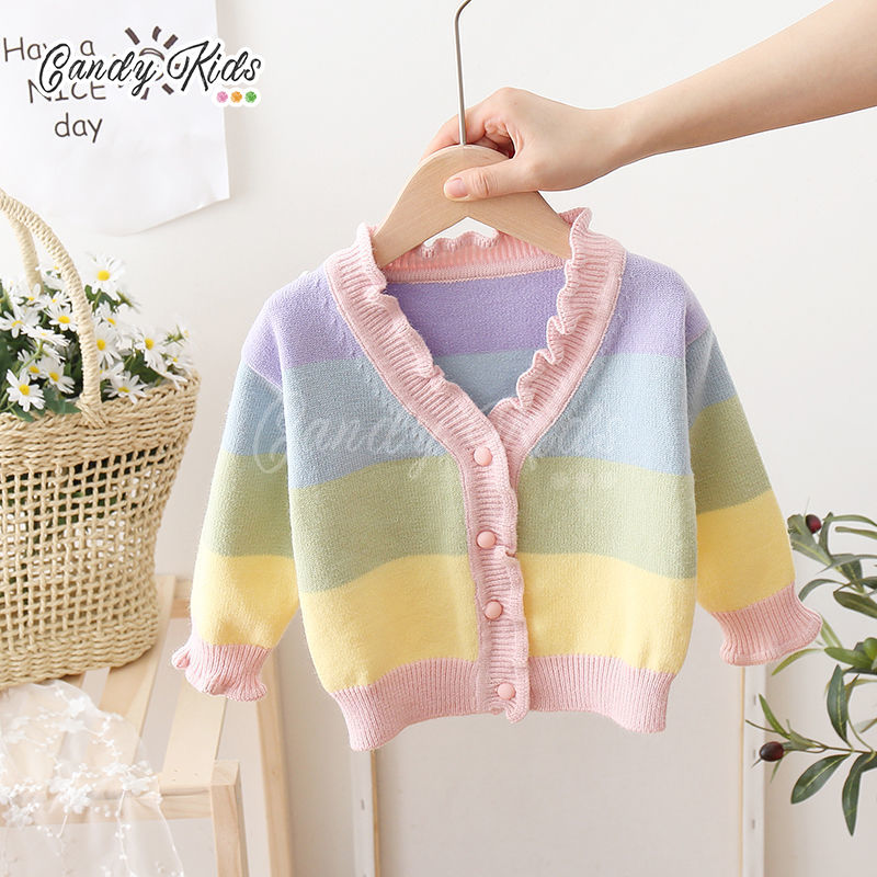 Áo Khoác Len Cardigan Thời Trang Cho Bé Gái (2-11 Tuổi)